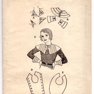 May include: Vintage sewing pattern envelope with the number 3111 and the words "One Size" at the top. The envelope features illustrations of a woman and various garment pieces, including collars and cuffs. The text "Cut in One Size Only" is also visible.