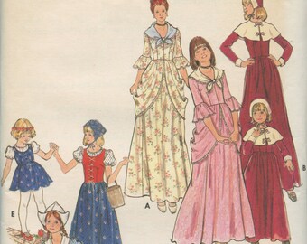 1970's Butterick 4206 Pilgrim, Colonial, Dutc,h Gypsy, Girls Costume Pattern Bust 28 1/2 UNCUT