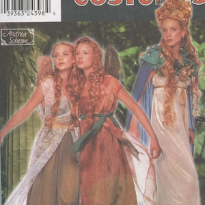 Simplicity 9454 Fairy Costumes Cape, Dress, Overdress, Underskirt, Yoke, Buckram. Sash, Wings Andrea Schewe Costume Pattern Size 6-12 UNCUT