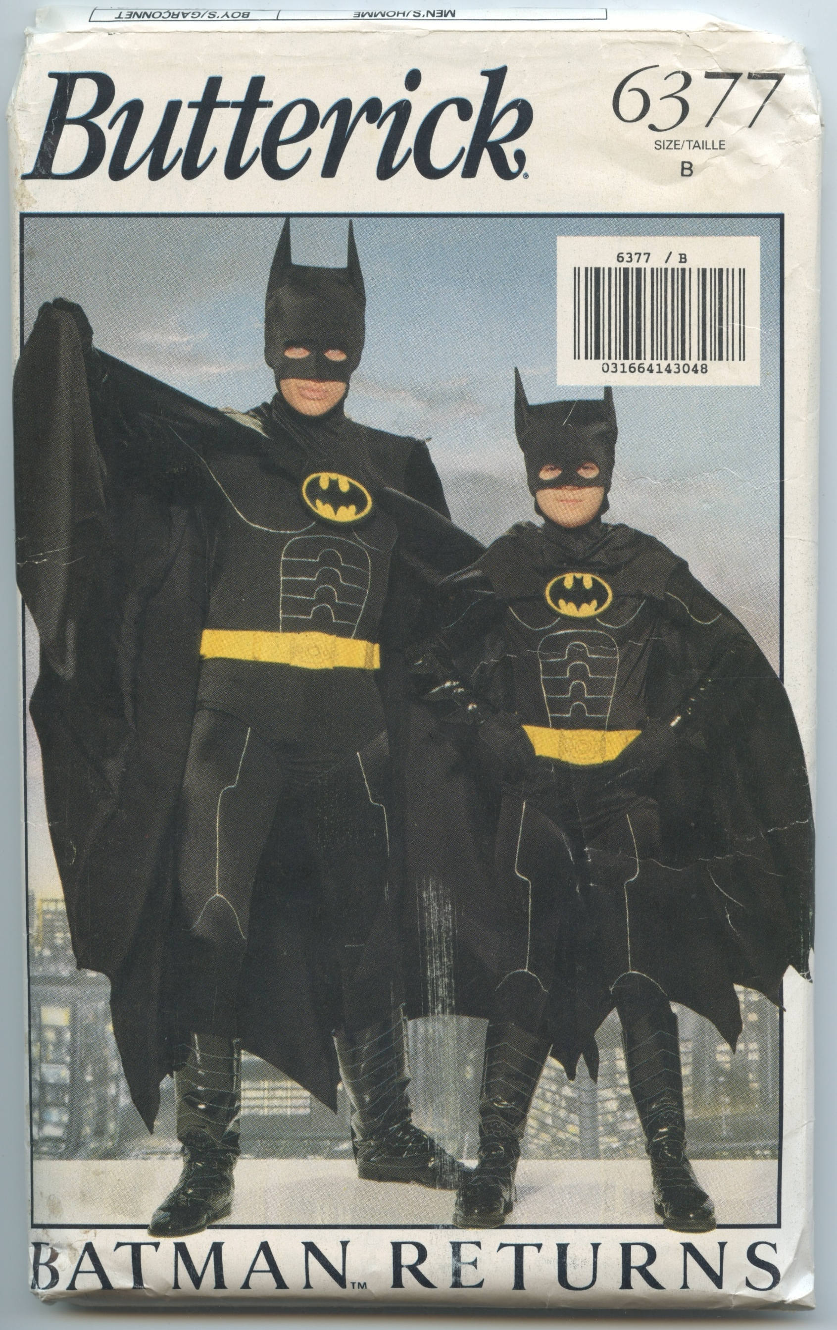 Butterick 6377 Sewing Pattern Batman Costume Pattern Halloween - Etsy