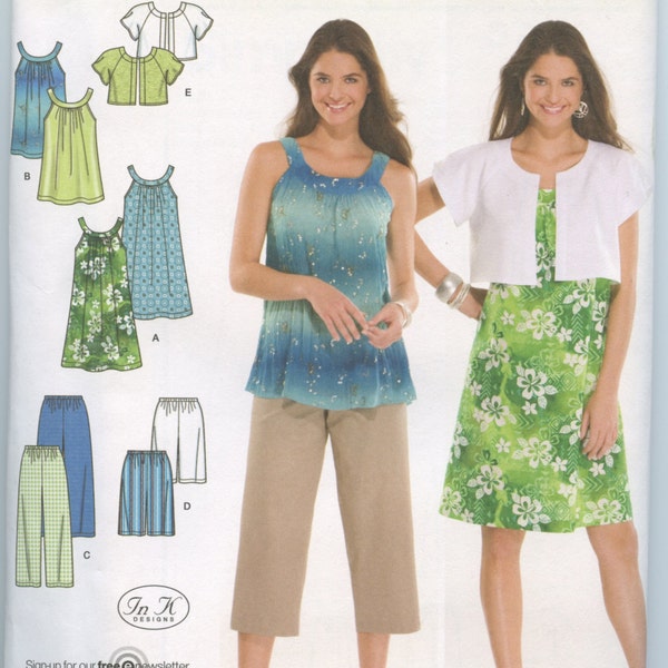 Simplicity 3799 Misses' Dress or Tunic, Cropped Pants, City Shorts, and Jacket Sewing Pattern Size XXS, XS, S, M Uncut
