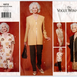 1990s Vogue 1972 Sewing Pattern The Vogue Woman Ladies Jacket, Dress, Top, Shorts & Pants Size 8, 10, 12 UNCUT image 1
