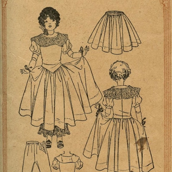 1920s - 1930s McCall Sample Vintage Sewing Pattern Colonial Doll Set Vintage Sewing Pattern Size 22 Inch Dolls