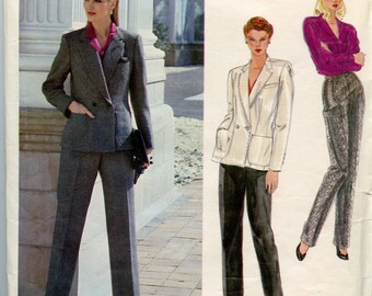 1980s Vintage Sewing Pattern Vogue American Designer 2552 Joesph Picone Misses Jacket, Pants and Blouse Bust 38