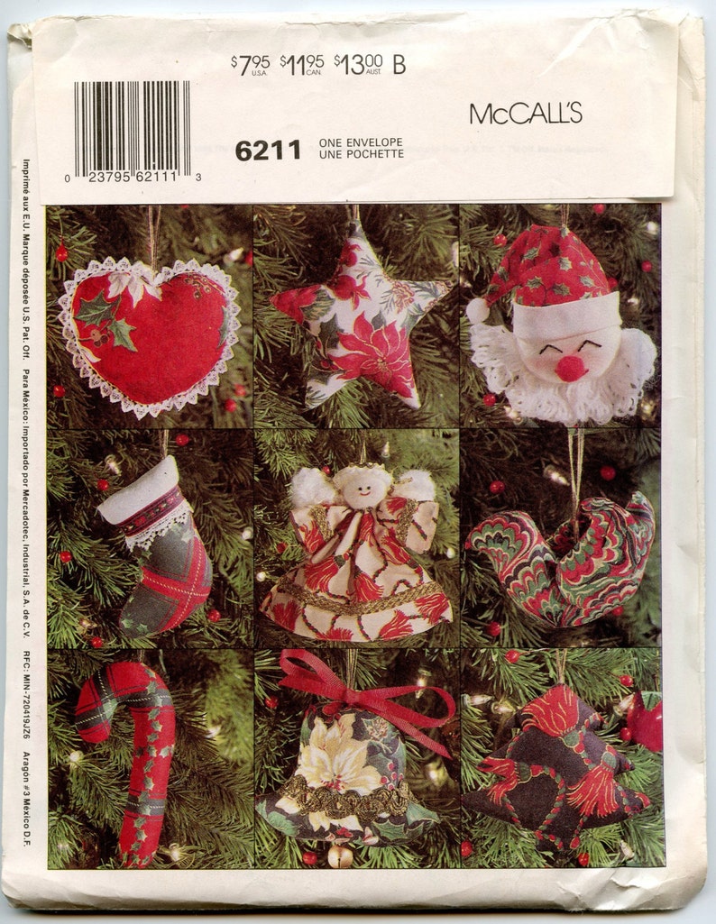 1990s McCall's 6211 Christmas Craft Sewing Pattern | Etsy