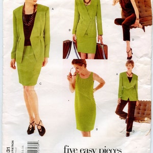 1990s Vogue 1831 Sewing Pattern Ladies Jacket, Dress, Top, Skirt & Pants Size 12, 14, 16  UNCUT