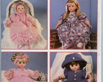 Simplicity 9286 Design Your Own Doll Clothes Pattern Short or Long Dress Panties, Headband, Bonnet, Hat Size 12 Inch - 22 Inch UNCUT