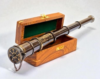 Personalisiertes Arbeitsteleskop, graviertes Teleskop, Piraten-Gits-Sperrglas, Jubiläumsgeschenke für Ehemann, Bootsgeschenk