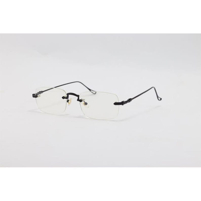 Rimless Rectangle Eyeglasses Lightweight Luxury Frame Unisex Vintage ...