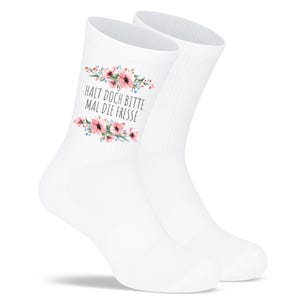 Socken „Halt doch bitte mal die Fresse“ – Freche Spruchsocken | Lustige Geschenkidee | Fun Socks aus Bio-Baumwolle | Made in Europe