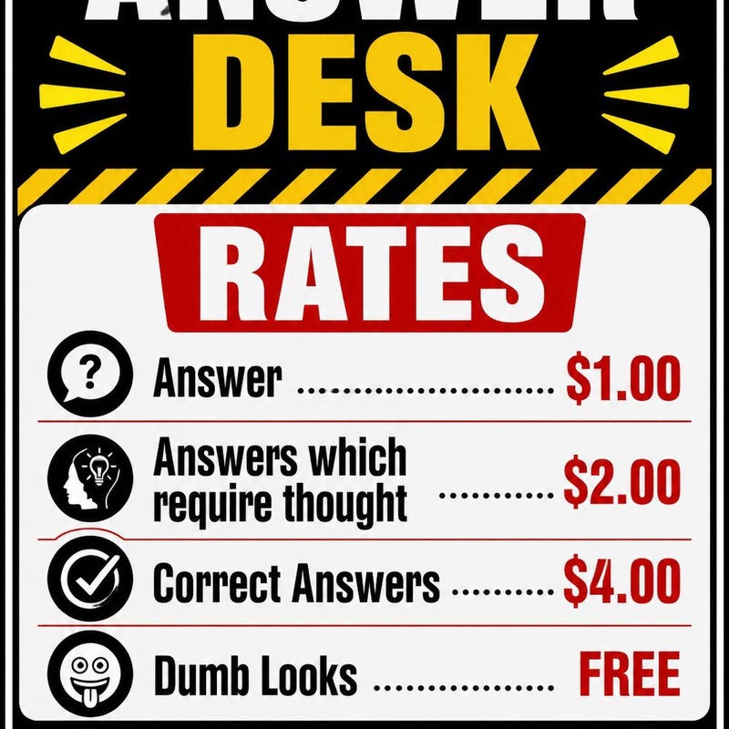 Answer Desk Rates Signage No Refunds Sign - Etsy
