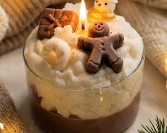 Cinnamon Soy Wax Candle – Gingerbread Christmas Dessert Candle Gift Decor