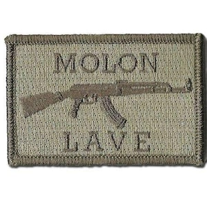 Moral Patch Hook Ak-47 Molon Labe Lave Patches 3X2".Atacs