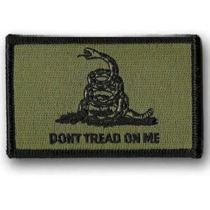 Morale Patch Hook Gadsden Dtom Don'T Tread On Me Patches 3X2".Olive