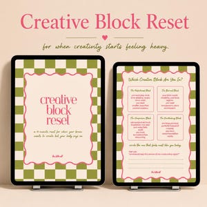 Creative Block Journal | Creativity Journal, Creative Reset Guide, Creative Recovery, Creative Block Reset, Printable PDF Digital Download
