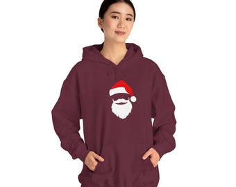 Sweat à capuche de Noël Père Noël | Sweat à capuche des fêtes de fin d'année | Sweat à capuche unisexe Père Noël | Sweat-shirt à capuche de Noël | Cadeau douillet