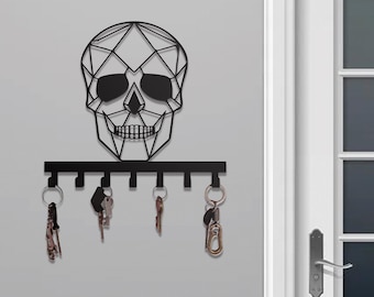Llavero de calavera de metal personalizado - Colgador de pared de Halloween - Llavero de bienvenida - Llavero aterrador - El mejor regalo para Halloween - Arte de calavera