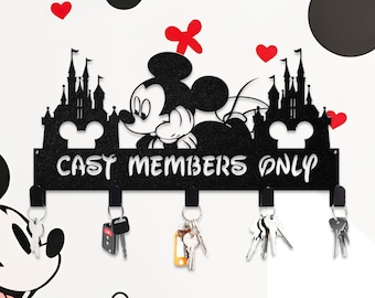 Cast Member Key Holder - Wall Mounted Key Rack - Official Cast Member Sign - Disney Wall Decor - Housewarming Gift - Gift For Family