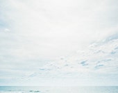 beach photograph nature photo fine art photography blue color ocean waves sky clouds minimalism relaxing wall decor