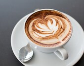 coffee photograph kitchen decor fine art photography latte art caffeine love gray white brown wall decor food photo