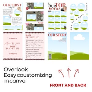 May include: A selection of social media templates for various themes, including date nights and movies. The designs use a light colour scheme and include text such as "Our First Date" and "Date Bucketlist".