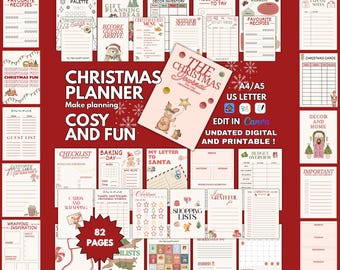 Festive Christmas Planner Printable, Holiday Organizer ipad (Digital Download)