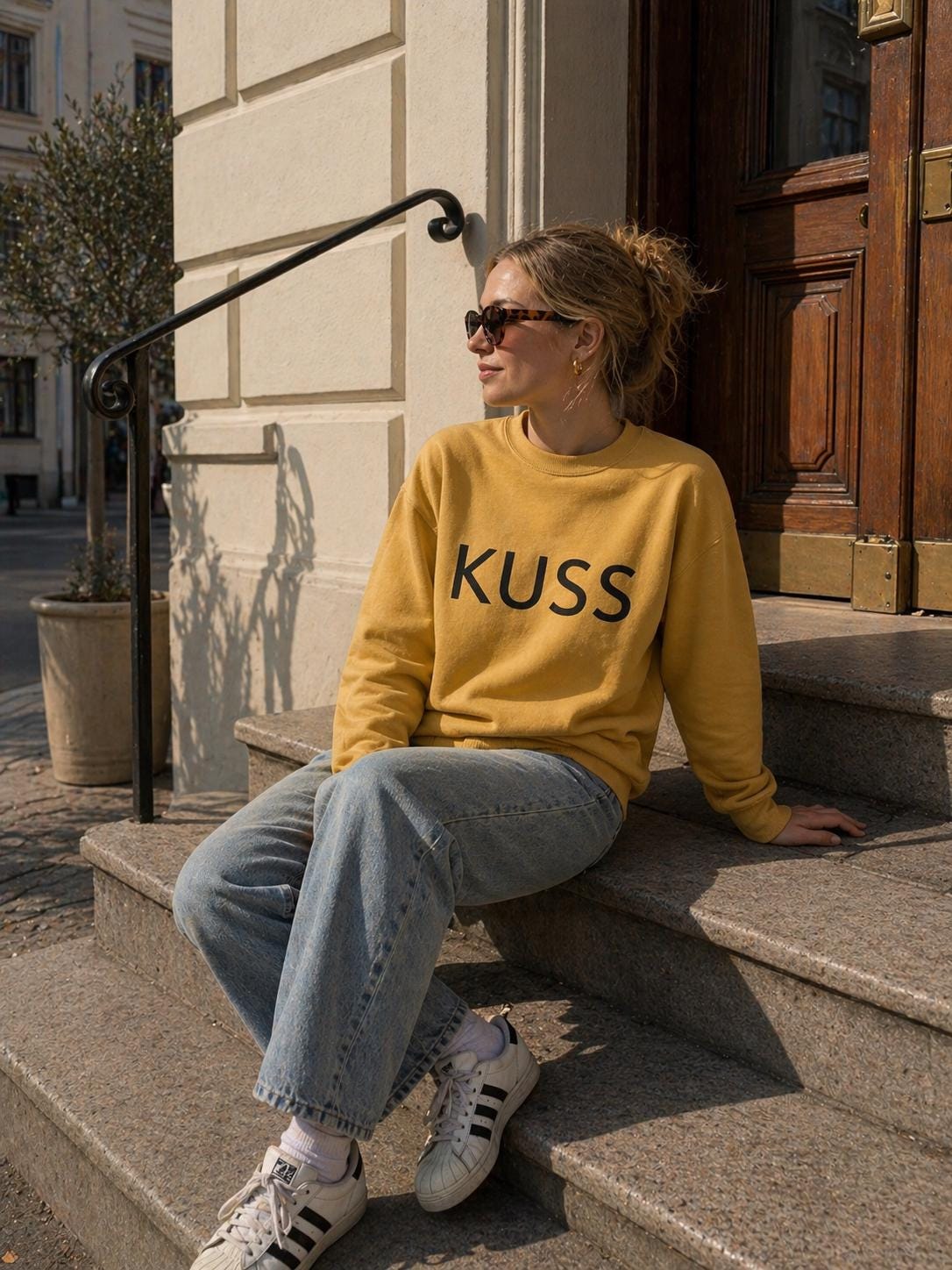 KUSS DISKO Sweatshirt harry Styles kattdo