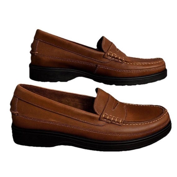 Vtg Bass Flex Commodity Mens Size 10.5M Shoes Leather Penny Loafers Brown EUC