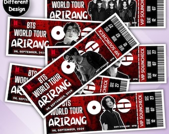 Sjabloon K Pop-concertticket, bewerkbare Canva-sjabloon voor World Tour-ticket, cadeaukaartje fan cadeau, afdrukbaar evenementticket downloaden