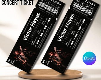 Editable Concert Ticket Template | Custom Music Event Pass (Canva Digital Download)