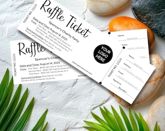 Editable Raffle Ticket Template Canva, Printable Event Raffle Ticket, DIY Custom Fundraiser Ticket, Digital Download