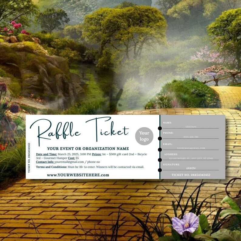 Raffle Script Raffle Ticket Template Editable in Canva, Printable Fundraiser Raffle ...
