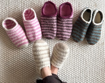 Crochet Slipper Pattern Sailor Slipper Style • Sizes EU 36-45 • Beginner friendly • Felt slippers • PDF DEU & EN