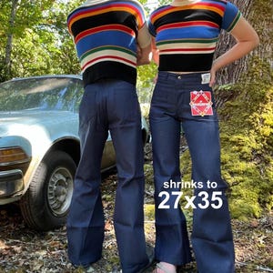 28W 36L - Seafarer NOS Navy Bells Jeans Bellbottoms - Mens New/Old Vintage Deadstock!