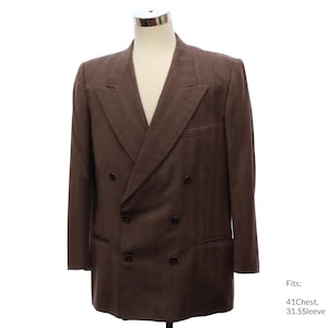 41Chest 80s Mens &#39;Weiners&#39; Jacket | Authentic Vintage Double Breasted Swing Style Blazer Sport Coat Jacket (31 Sleeve)
