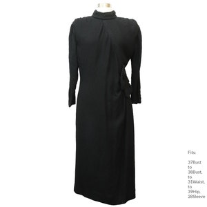 37-38Bust 80s &#39;Nina Ricci&#39; Sheath Dress | Designer Bold New Look Designer Dress (37Bust to 38Bust, to 31Waist, to 39Hip, 28Sleeve)