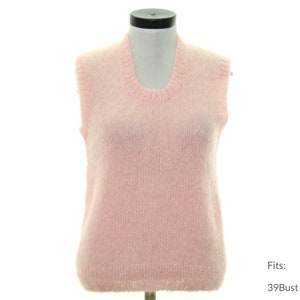 Large 60s Womens 'Brit' Mod Sweater | Authentic Vintage Mod Mohair Blend Sweater Vest (39Bust)