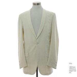 Small 50s Mens Palm Beach Tuxedo Jacket | Authentic Vintage Evening Style Tuxedo Jacket (38Chest, 35Sleeve, Slight Tall Fit)
