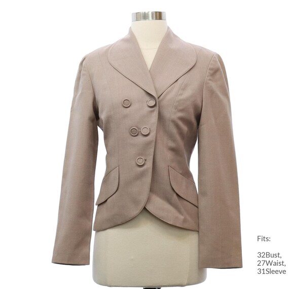XS 50s Womens Fab 50s Wool Jacket | Vintage Long Sleeve (32bust
