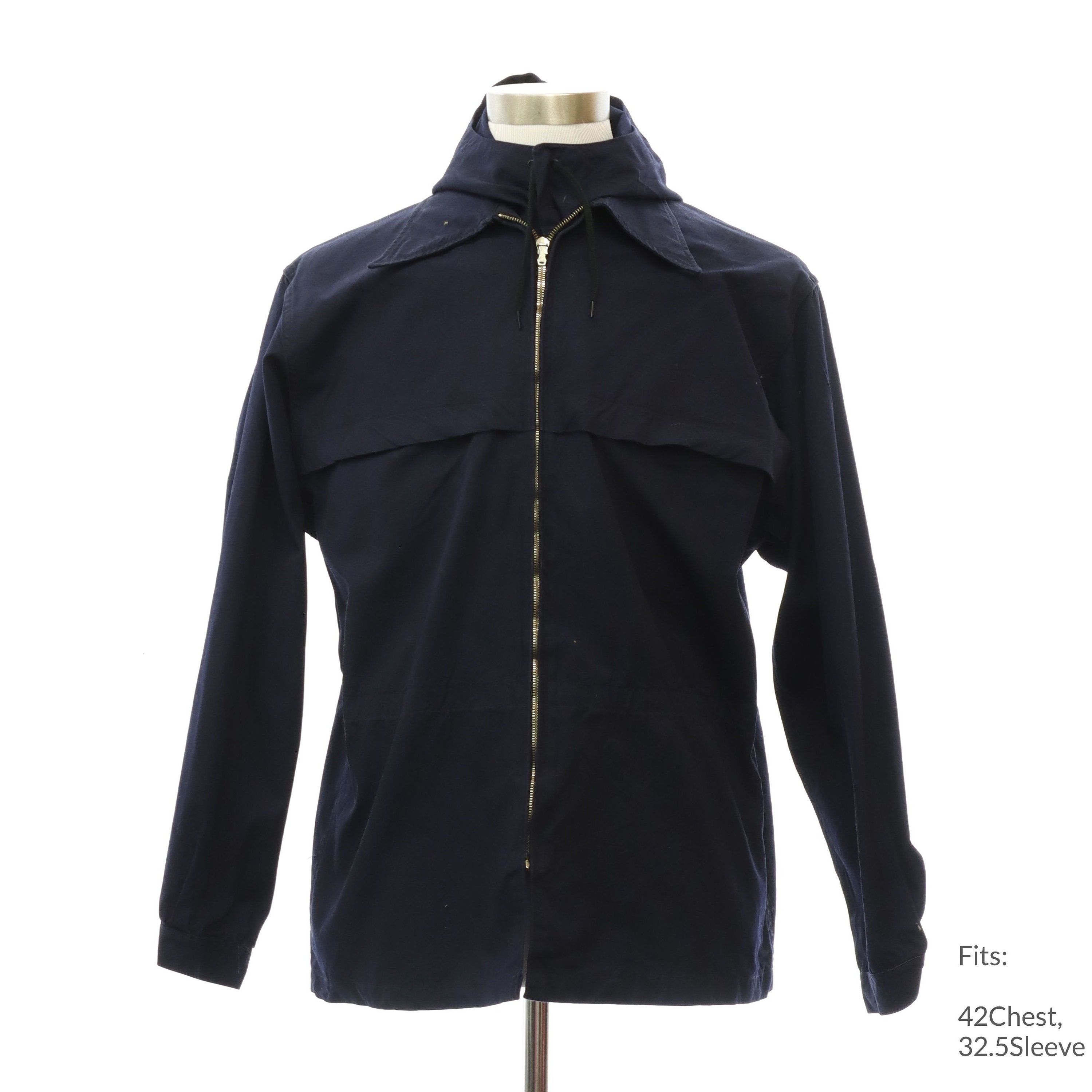 Large 70s Mens Dark Blue Mod Ski Jacket | Vintage White Stag