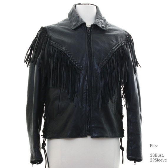 Large 90s Womens Route 66 Leather Jacket | Authentic Vintage