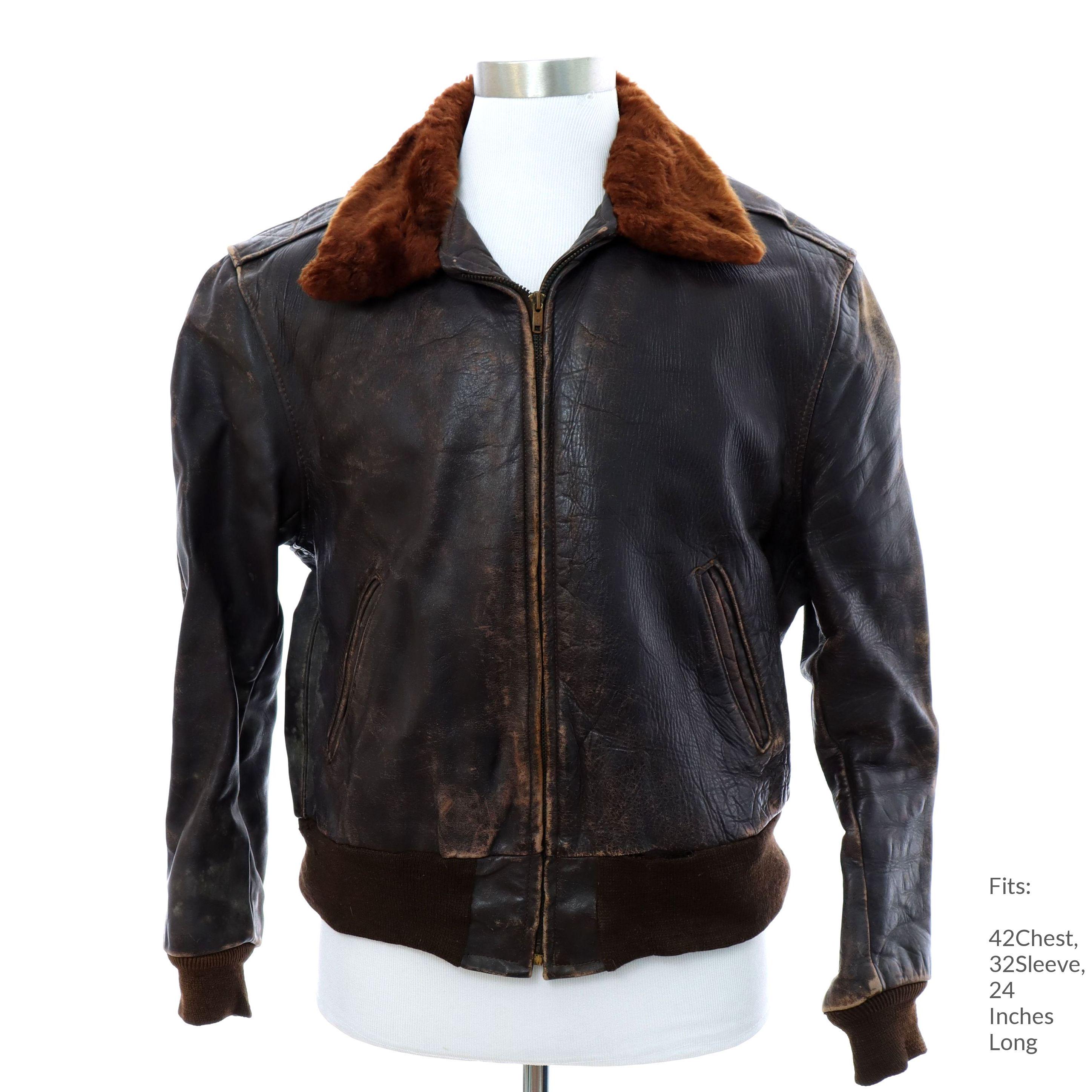 Large 30s Mens Leather Jacket | Durable Genuine Front