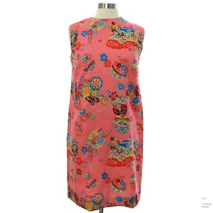 36Bust 60s &#39;Home Sewn&#39; Mod Mini Dress | Authentic Vintage Silk Print Mod Mini Shift Dress (36.5Bust, 38Hip)
