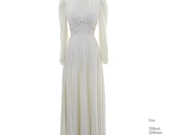 35Büste 70er Jahre &#39;Union Label&#39; Kleid | Authentisches Vintage Cocktail- oder Abschlussballkleid (35Brustumfang, 25Taille, Hüfte frei, 31Ärmel)