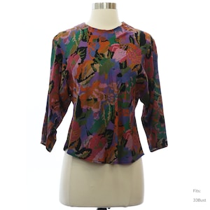 XS 80s Womens Shirt | Authentic Vintage Michelle Stuart Petite Totally 80s Shirt (33Bust)