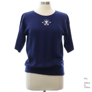 Medium 80s Womens Sweater | Vintage Half sleeve Sweater (36Bust to 37Bust)