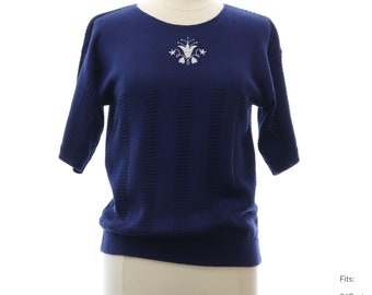 Medium 80s Womens Sweater | Vintage Half sleeve Sweater (36Bust to 37Bust)