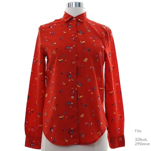XS 80s Womens &#39;Hot Ticket&#39; Shirt | Authentic Vintage Totally 80s Shirt (32Bust, 29Sleeve)