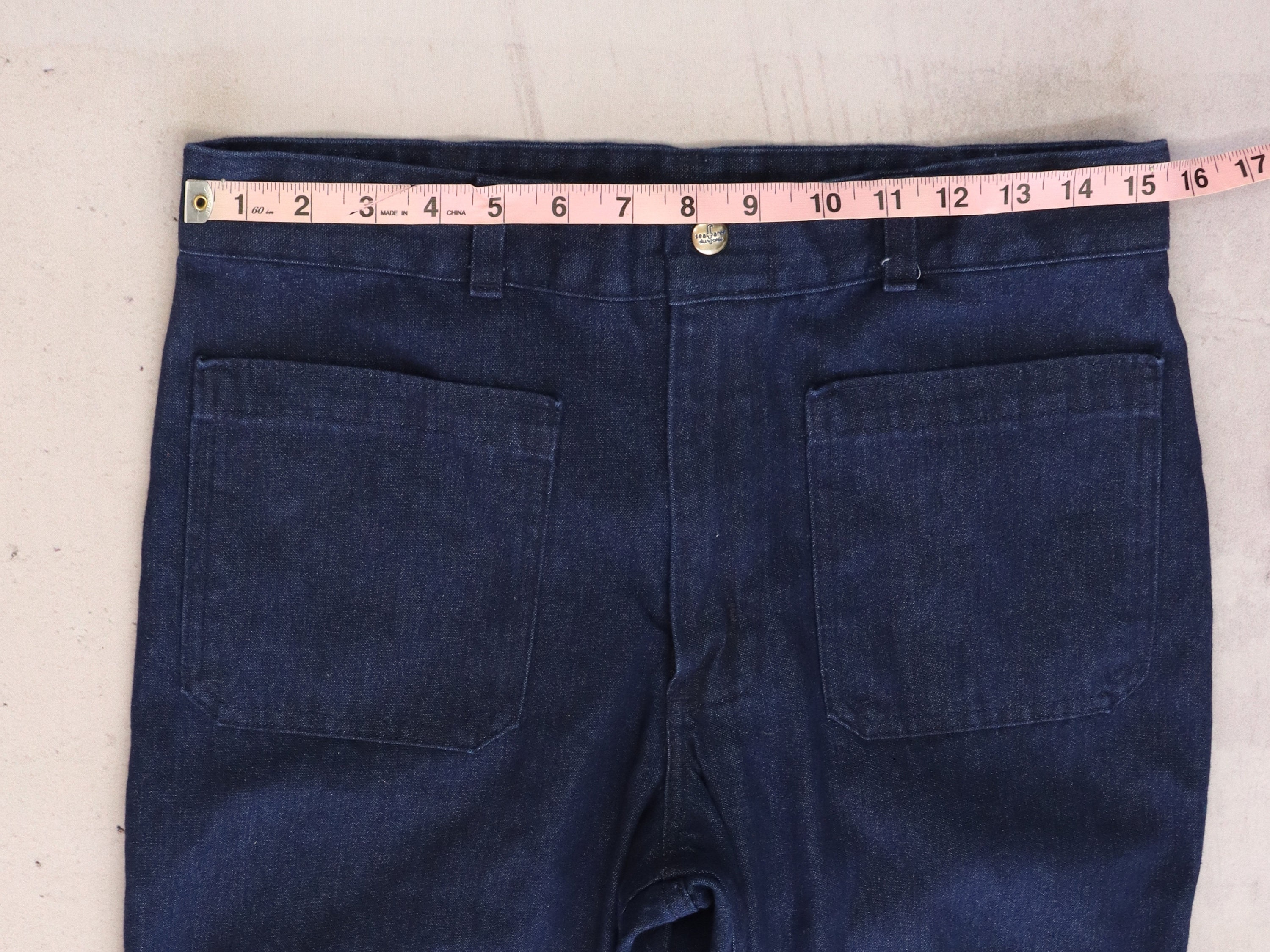 32x36 - Sailor Navy Bellbottom Jeans Pants - New/old Vintage