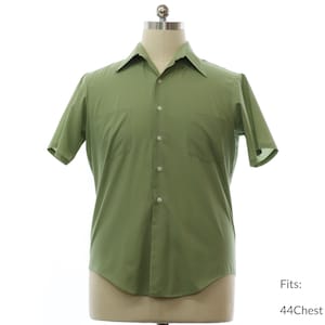 Large 60s Mens &#39;Penn Prest&#39; Mod Shirt | Vintage Short sleeve Shirt (44Chest)